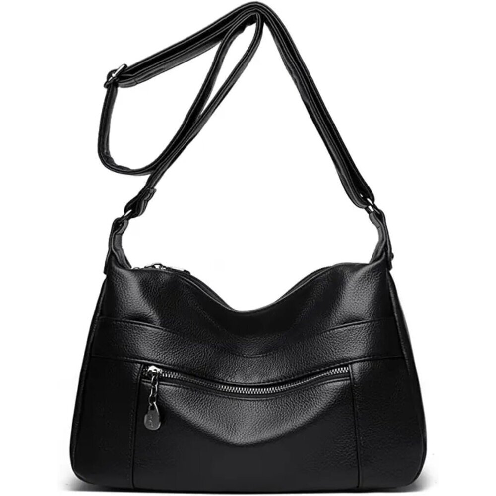 Women’s Leather Crossbody Bag Medium Roomy Durable Water-Resistant